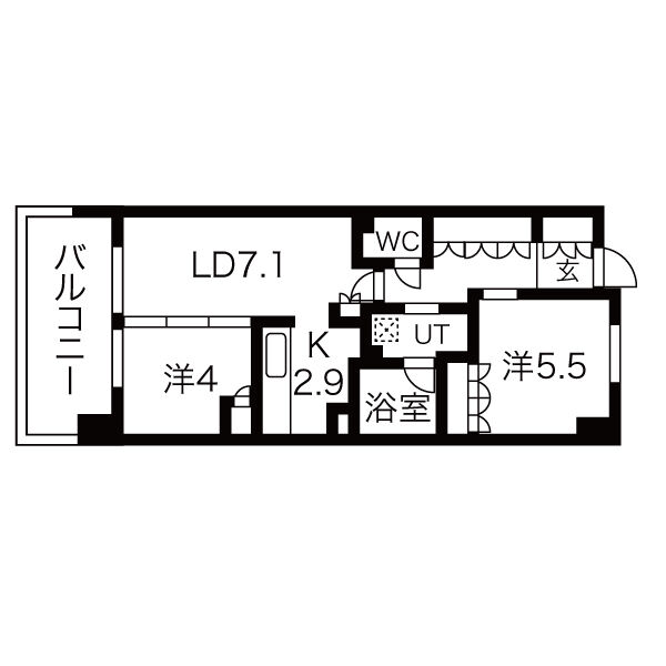 大阪市東淀川区下新庄のマンションの間取り