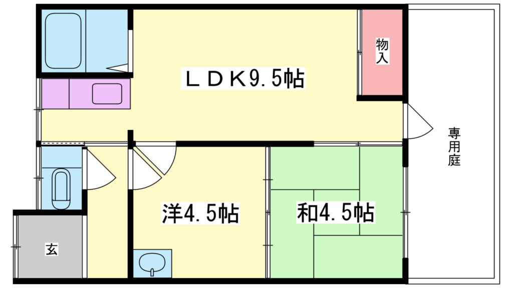 加古川市尾上町養田のアパートの間取り