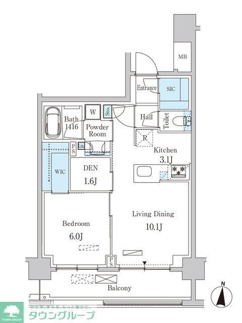 大田区東矢口のマンションの間取り