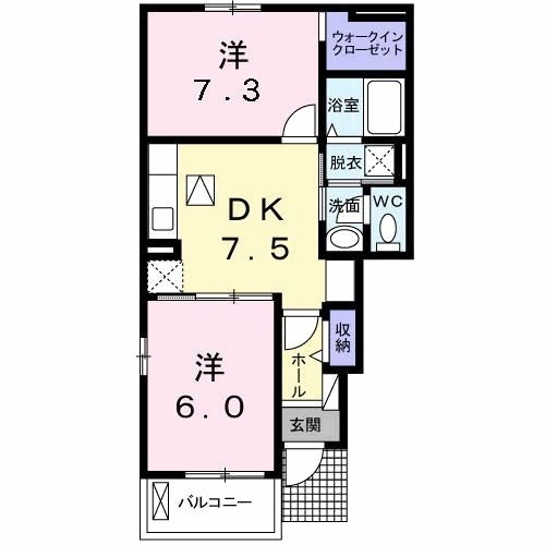 菊池郡大津町大字引水のアパートの間取り