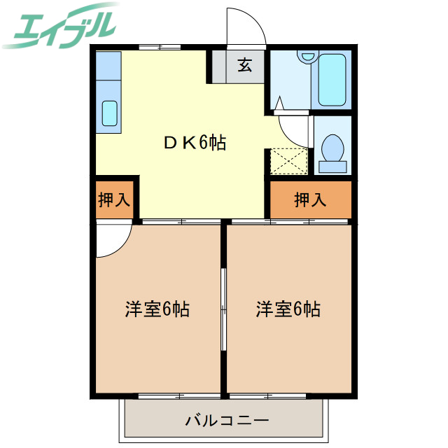 ハイツコバヤシ　Aの間取り