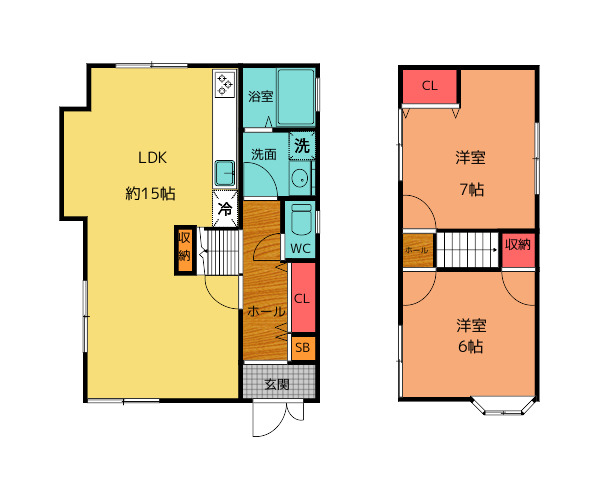 【俵口町423-15戸建の間取り】