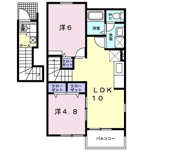 【柳川市三橋町柳河のアパートの間取り】