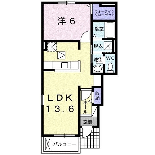 橋本市高野口町伏原のアパートの間取り