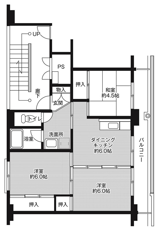 ビレッジハウスやはぎ2号棟の間取り