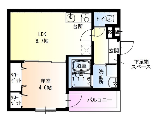 守口市大日町のアパートの間取り