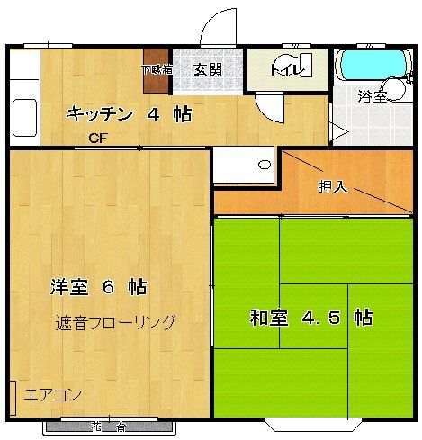 町田市南成瀬のアパートの間取り