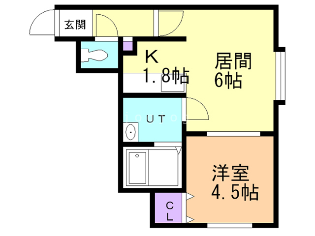 札幌市豊平区美園二条のアパートの間取り