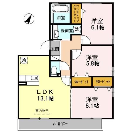 豊川市御油町のアパートの間取り