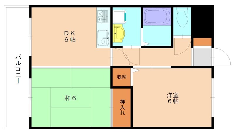 宗像市土穴のマンションの間取り