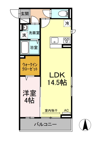 日進市赤池町のアパートの間取り