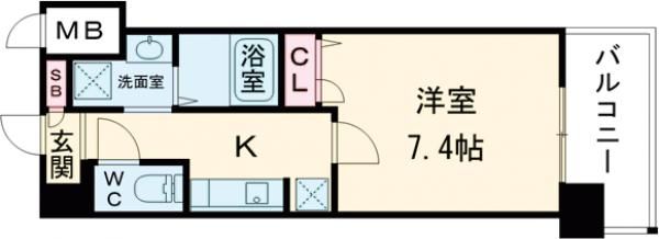 S-RESIDENCE国泰寺町一丁目の間取り