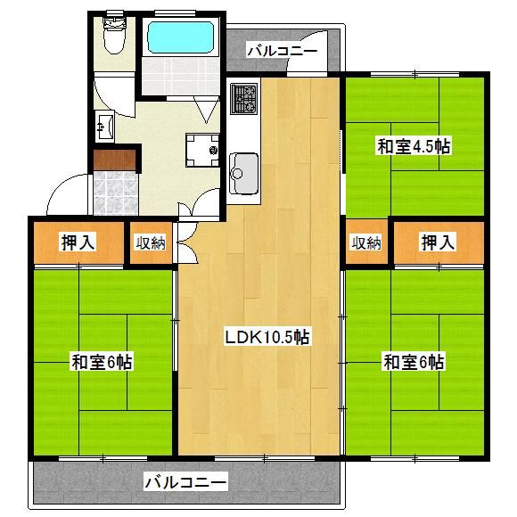 寝屋川市三井が丘のマンションの間取り