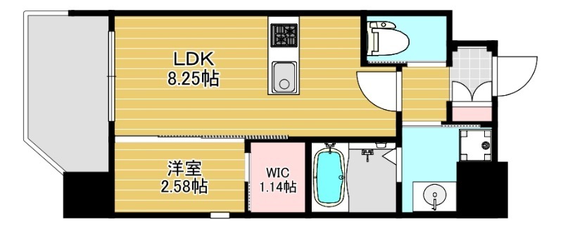 福岡市博多区竹下のマンションの間取り