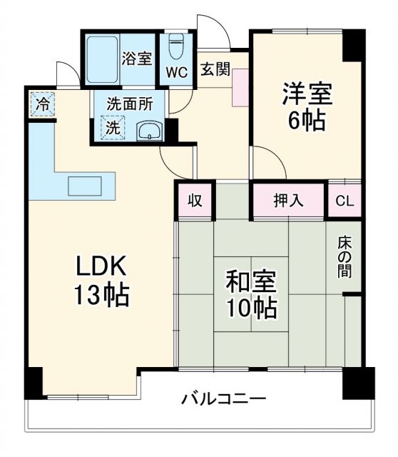 各務原市蘇原六軒町のマンションの間取り