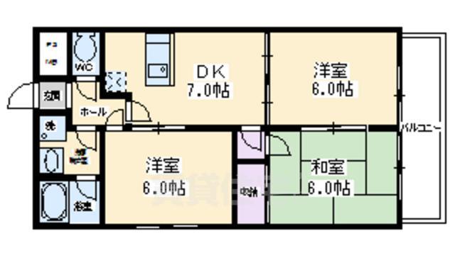 カサグランデ嵯峨野の間取り