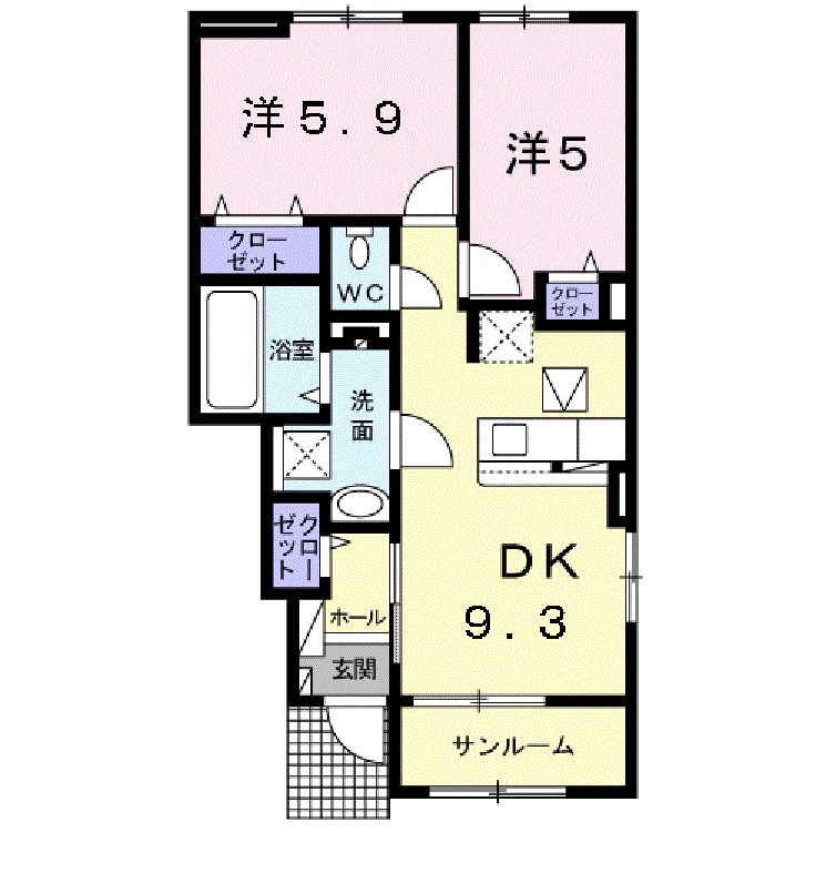 エアリー・ラブII　Ｂの間取り