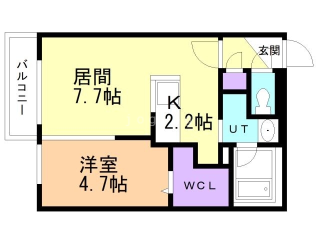 札幌市西区八軒三条東のマンションの間取り