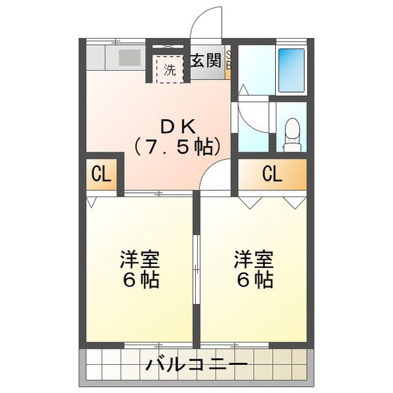 クレアール江島　Ｂの間取り