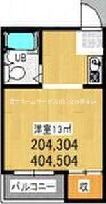 大阪市東住吉区西今川のマンションの間取り