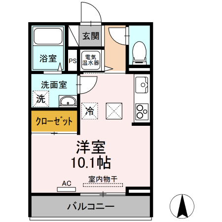 松山市西長戸町のアパートの間取り