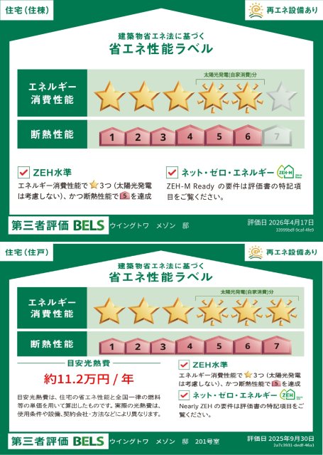 省エネ性能ラベル　ＢＥＬＳマーク　住棟・２０１