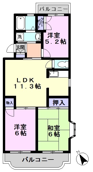 ジュネ向山二番館の間取り写真