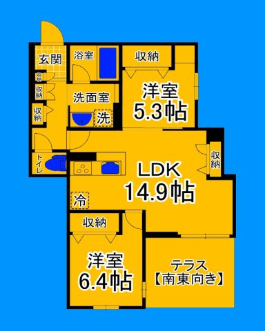 南海高野線 百舌鳥八幡駅 徒歩7分 3階建 築1年の間取り写真