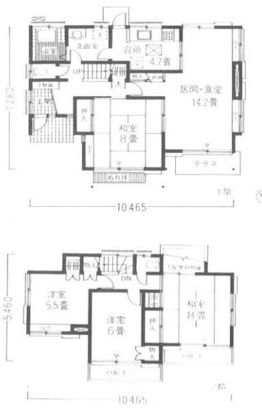 ＪＲ高崎線 北鴻巣駅 徒歩15分 2階建 築41年の間取り写真