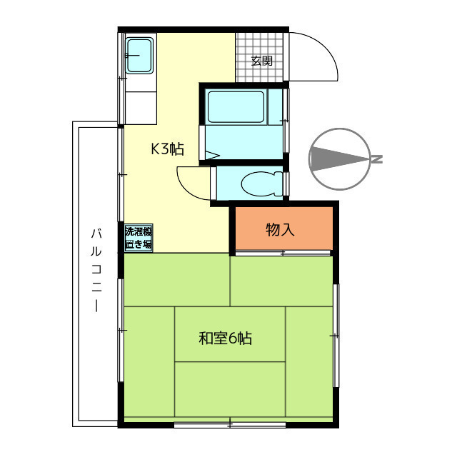 都営大江戸線 西新宿五丁目駅 徒歩7分 3階建 築51年の間取り写真
