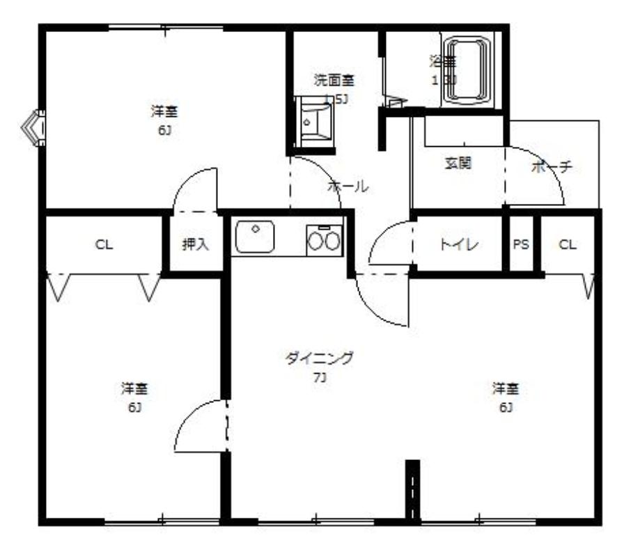 西尾市田貫のマンションの間取り