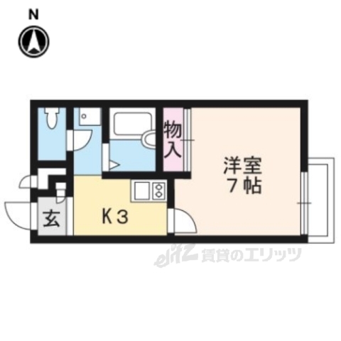 京都市中京区西ノ京小堀池町のアパートの間取り