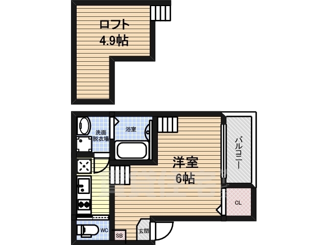 名古屋市北区城東町のアパートの間取り