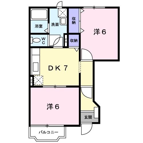 五泉市白山のアパートの間取り