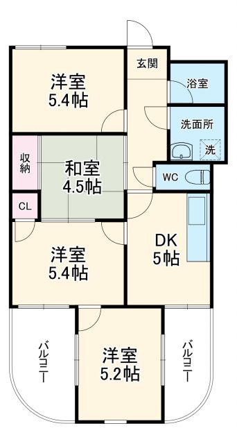 西尾市西幡豆町のマンションの間取り