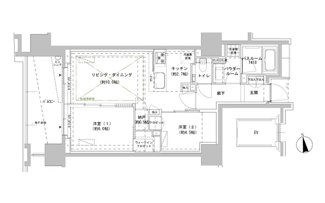 パークスフィア牛込神楽坂の間取り