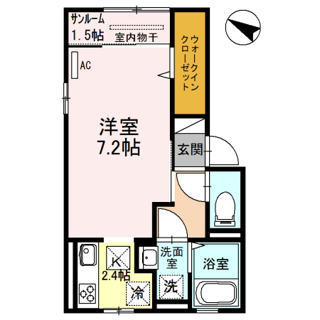 新潟県新潟市東区紫竹７（アパート）の賃貸物件の間取り