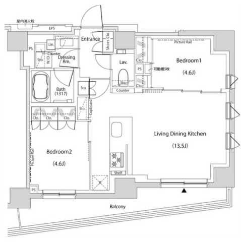 文京区目白台のマンションの間取り