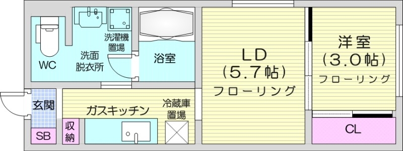 メニーズコート南郷13stの間取り