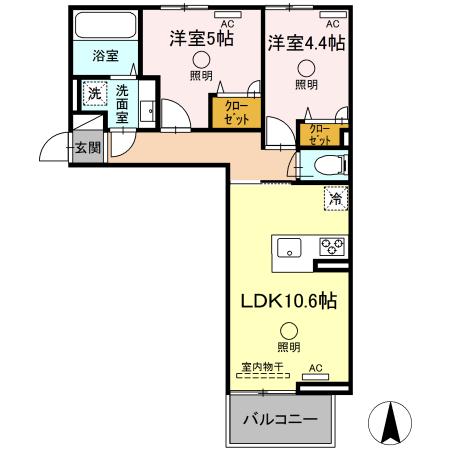 ルピナスシーサイド　E棟の間取り