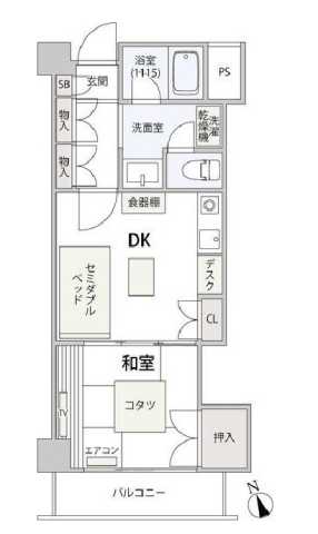 文京区小石川のマンションの間取り