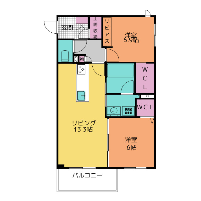 シャーメゾンステージ茜部本郷の間取り