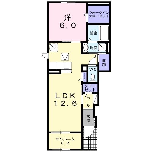 クラールハウスＤの間取り