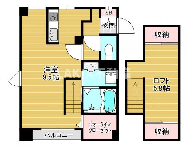 大阪市天王寺区小橋町のマンションの間取り