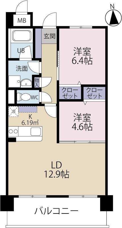 福岡市西区姪の浜のマンションの間取り