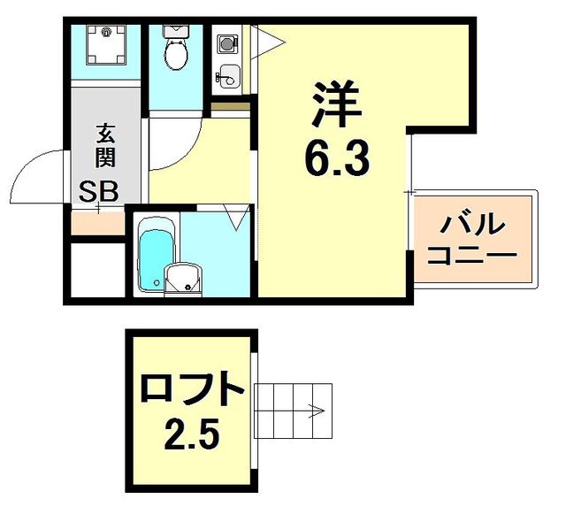 神戸市東灘区住吉宮町のマンションの間取り