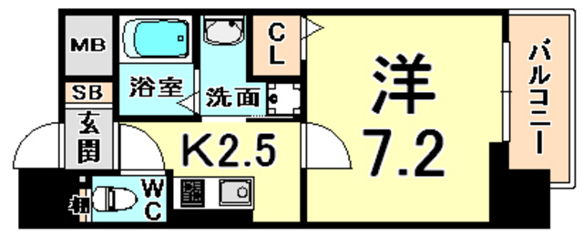 サムティ東難波ＥＣＬＡＴの間取り