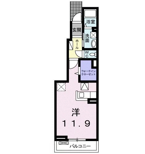 宇城市松橋町大野のアパートの間取り