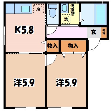 パルコオオタＢの間取り