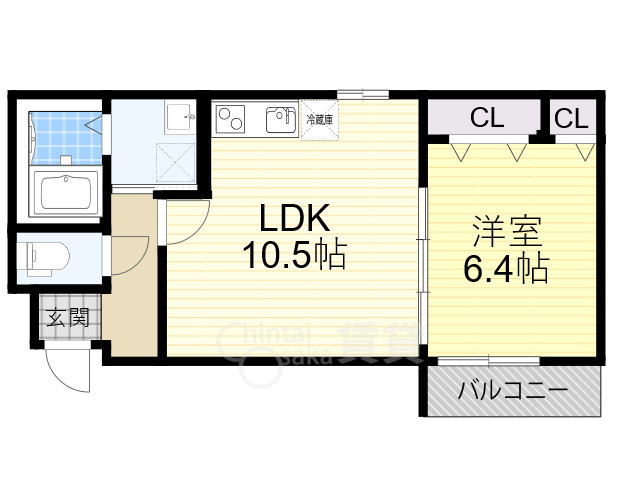 池田市豊島北のアパートの間取り